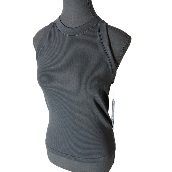 Athleta Tops - ATHLETA New Renew Seamless Tank Black Ribbed Racerback Fitted Size Medium
